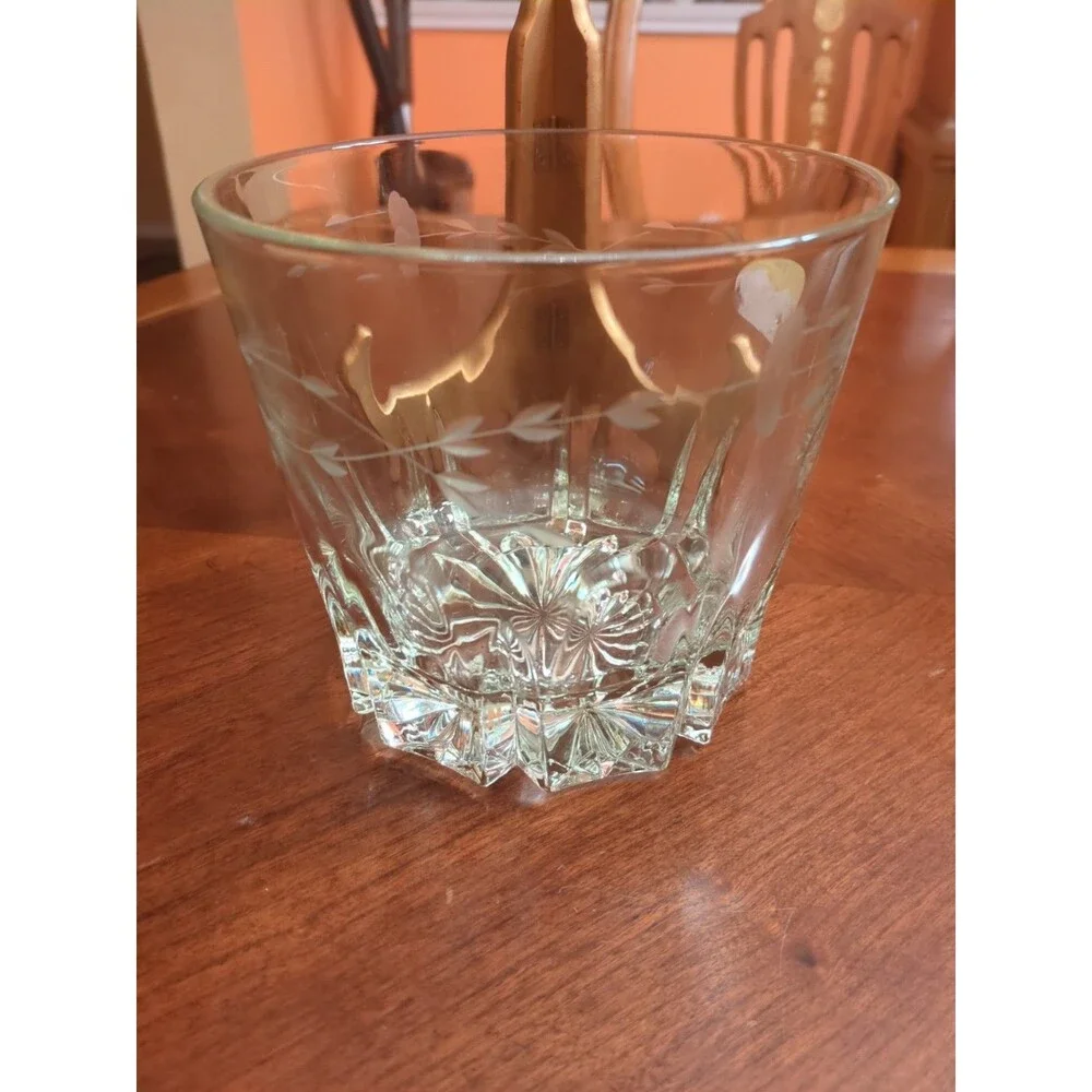 Vintage Heavy PRINCESS HOUSE 1980's Crystal Ice Bucket Heritage Etched Pattern.